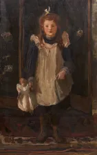 De Kinderen van de Haagse School Barbara Elizabeth van Houten, Meisje met pop, olieverf op doek, 136 x 81 cm, Foto Museum Panorama MeFoto geüpload door gebruiker.