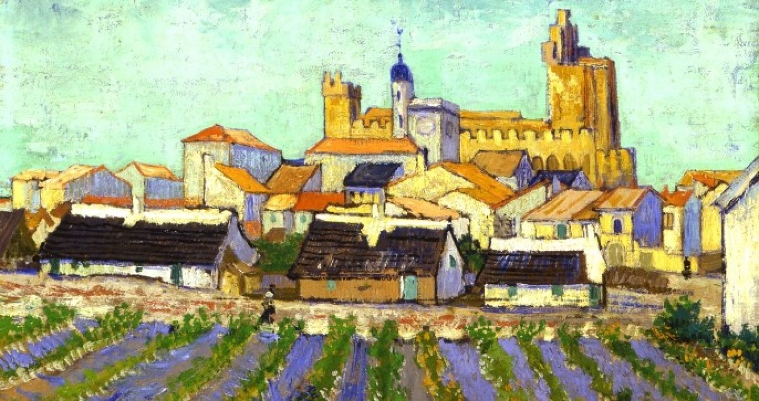 Franse sferen in Otterlo! Vincent van Gogh, Gezicht op Saintes-Maries-de-la-Mer, 1888