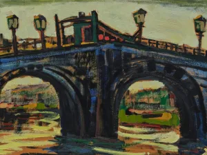 Tentoonstelling Waar kunst raakt Peter van den Braken, Brug te Parijs, 1924, olieverf op karton, collectie Jos Louwers. Foto: Museum 