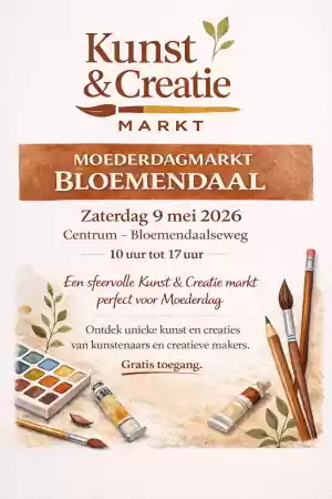 Kunst & Creatie Moederdagmarkt Bloemendaal Foto: Flyer Fotograaf Kunst & Creatie