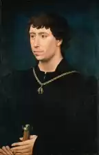 Bourgondiërs in Limburg Foto: Karel de Stoute. Naar Rogier van der Weyden, ca. 1455. Gemäldegalerie, Berlijn.