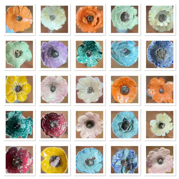 Keramische bloemen maken, Lievelingen Keramische bloemen. Foto: Daantje Kip