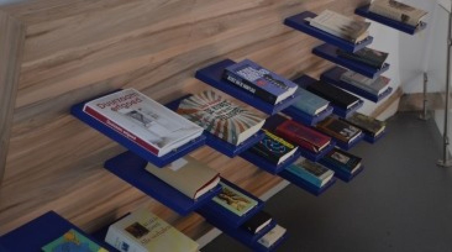 Een originele boekenkast, zelf ontworpen. Foto: DagjeWeg.NL