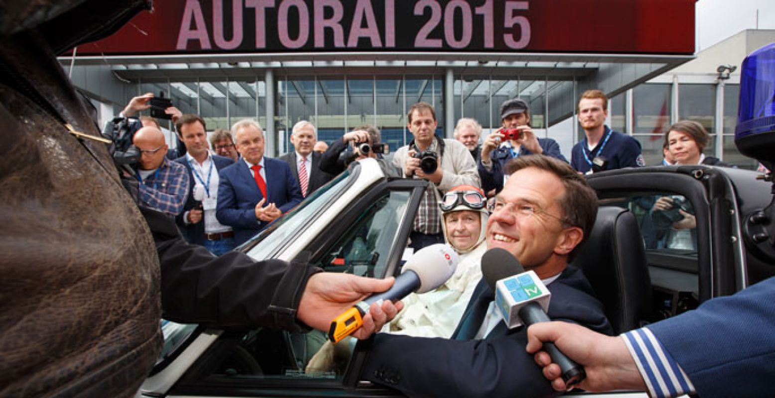 Minister-President Rutte gaf het startsein voor de AutoRAI. Foto: AutoRAI