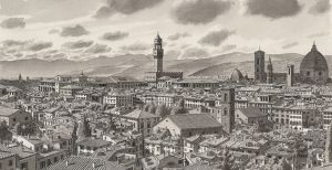 Over de foto: Stefan Bleekrode, Florence, inkt en aquarel op papier, 35 x 44cm, 2018. Foto: Museum Flehite. Stefan Bleekrode, Florence, inkt en aquarel op papier, 35 x 44cm, 2018. Foto: Museum Flehite.