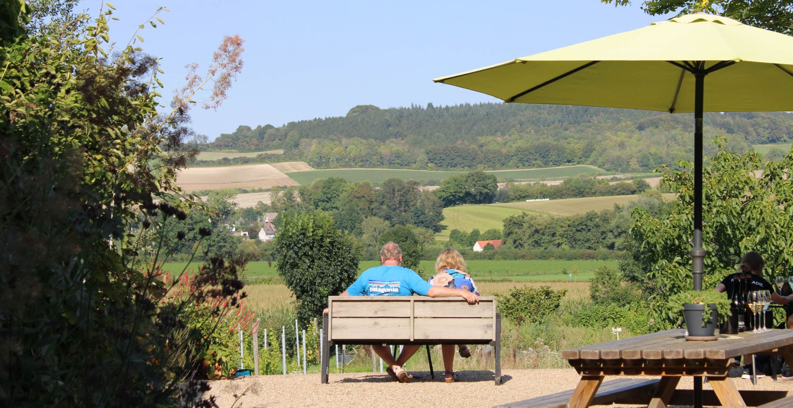 Vanaf het terras van Domein Holset kijk je kilometers ver weg. Foto: DagjeWeg.NL