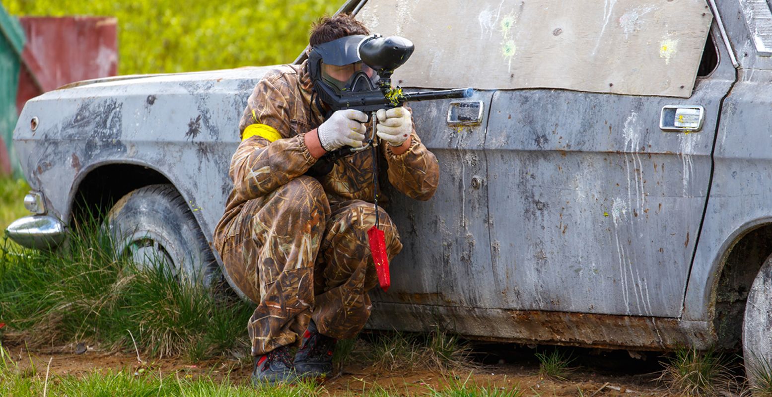 Dek je teamgenoten en versla de tegenstander in allerlei vette paintball games. Foto: Fundustry