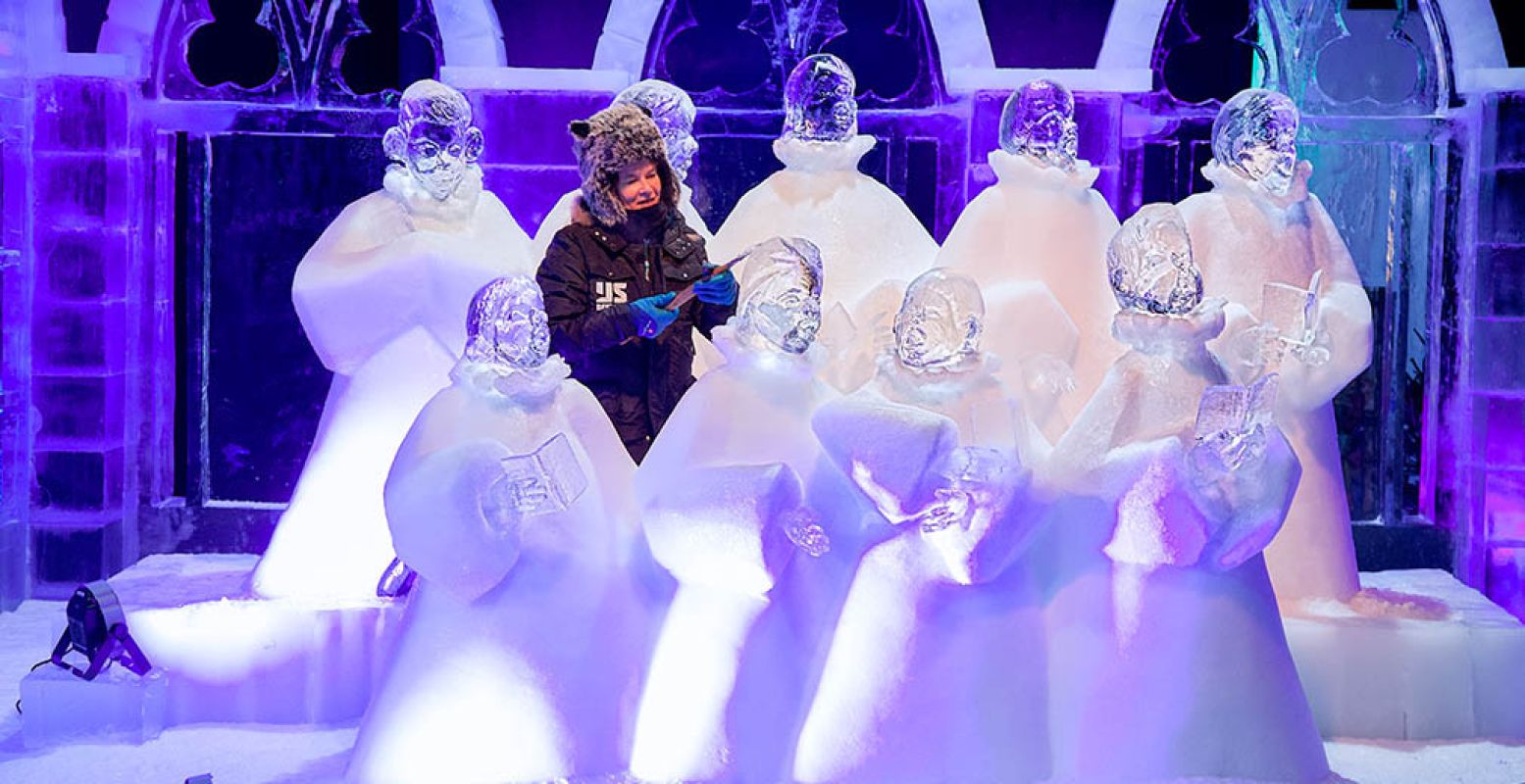 Van André Hazes tot kerkkoren: bekijk de muziekgeschiedenis in sneeuw en ijs. Foto © Het Organisatieteam BV Nederlands IJsbeelden Festival.