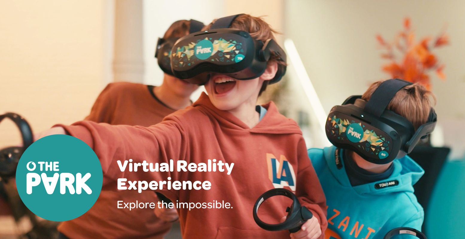 Ren, spring en beleef met het hele gezin avonturen in een waanzinnige VR-wereld. Foto: The Park Playground