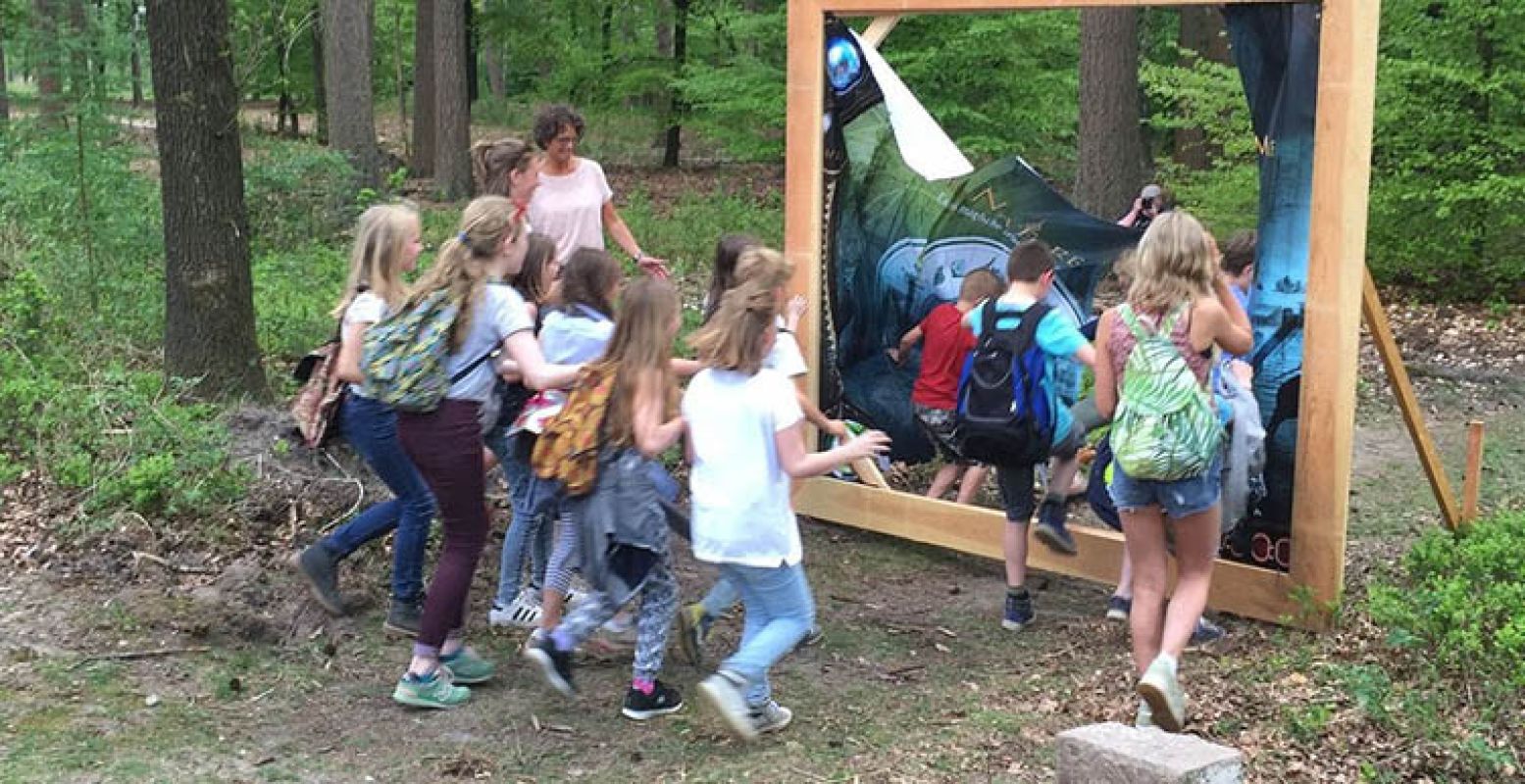 Kinderen rennen het nieuwe avontuur tegemoet! Foto: Het Nationale Park De Hoge Veluwe.