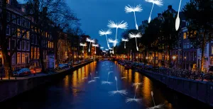 Romantische kunstwerken tijdens Amsterdam Light Festival