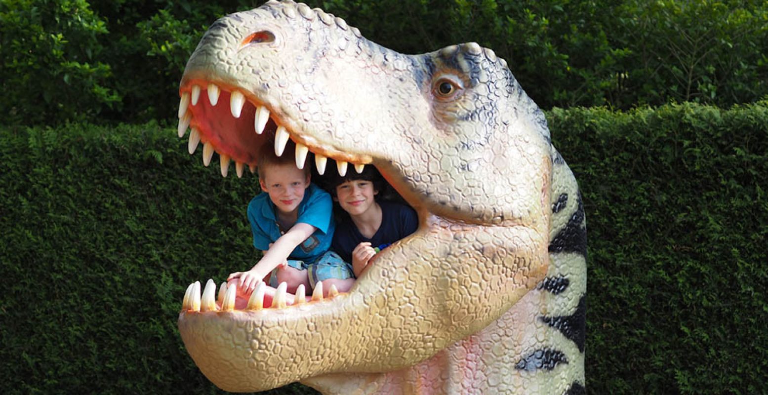 Dino's zijn de laatste tijd erg populair. In dinoparken leren kinderen spelenderwijs van alles over de historische beesten.