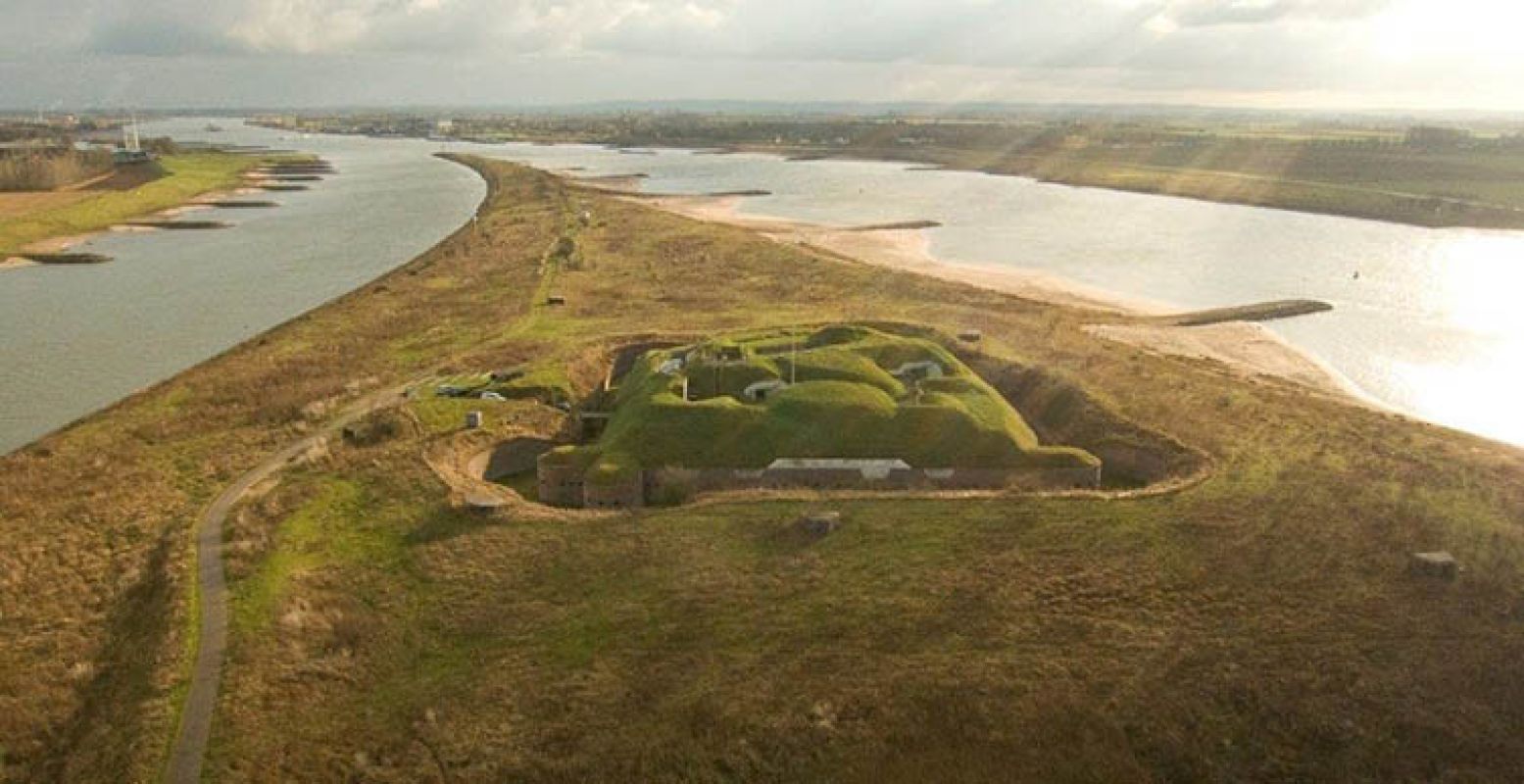 Een overzicht van Fort Pannerden. Foto: Jasja Dekker.