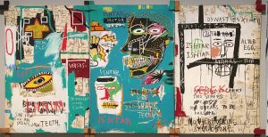Over de foto: Het werk Ishtar (1983) van Jean Michel Basquiat. Foto: Eigendom van de Akense Ludwig Forum für Internationale Kunst Het werk Ishtar (1983) van Jean Michel Basquiat. Foto: Eigendom van de Akense Ludwig Forum für Internationale Kunst