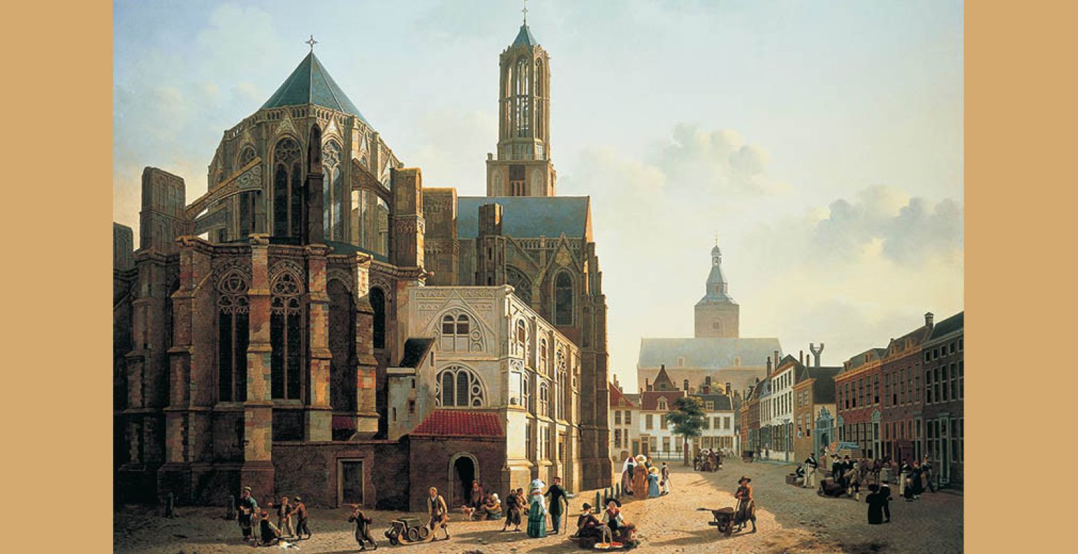 Foto: Jan Hendrik Verheyen, Gezicht op het koor en de toren van de Domkerk te Utrecht (ca. 1829), collectie Centraal Museum.
