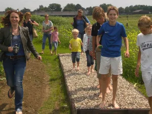 Waag jij je in de zomer op het blotevloetenpad? Foto: Hoppies