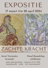 Duo-Expositie _Zachte Kracht_ Annet Vermeulen - keramiek en Maud Quaedvlieg - schilderijen. Foto: Maud QuaedvliegFoto geüpload door gebruiker.