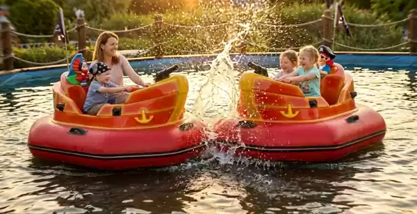 Van attracties tot hele themagebieden: dit is nieuw in attractieland! Deze leuke piratenbootjes zijn één van de acht (!) nieuwe attracties die in 2026 openen in Attractiepark Duinen Zathe. Foto: artimpressie © Verkeers- & Attractiepark Duinen Zathe