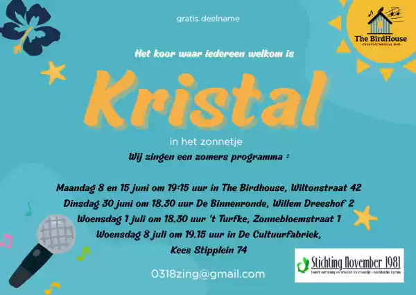 Pop up koor Kristal in het zonnetje Foto ge&uuml;pload door gebruiker veenendaal