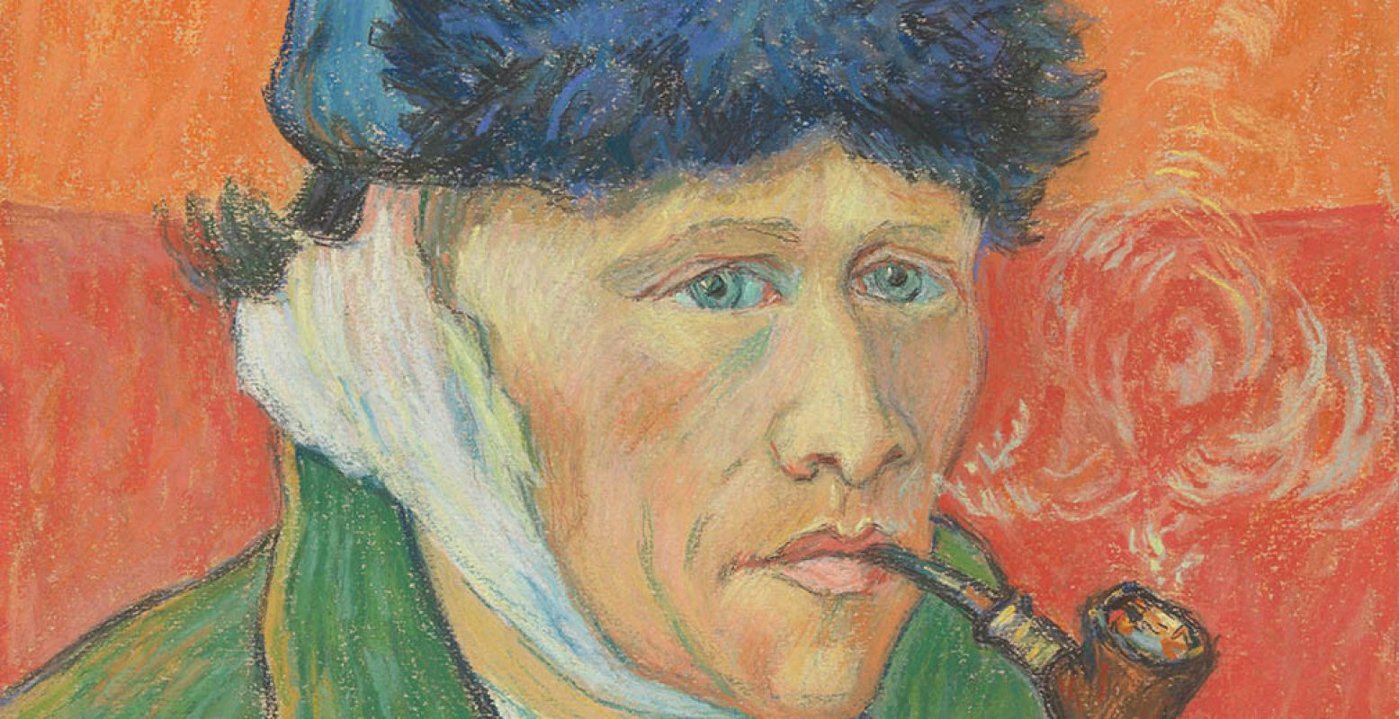 Emile Schuffenecker, Man met pijp (naar Van Goghs Zelfportret), ca. 1892-1900, krijt op papier, Van Gogh Museum, Amsterdam (Vincent van Gogh Stichting)