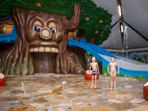 Heerlijk spetteren met water. Foto: Holle Bolle Boom © Bertil van Beek