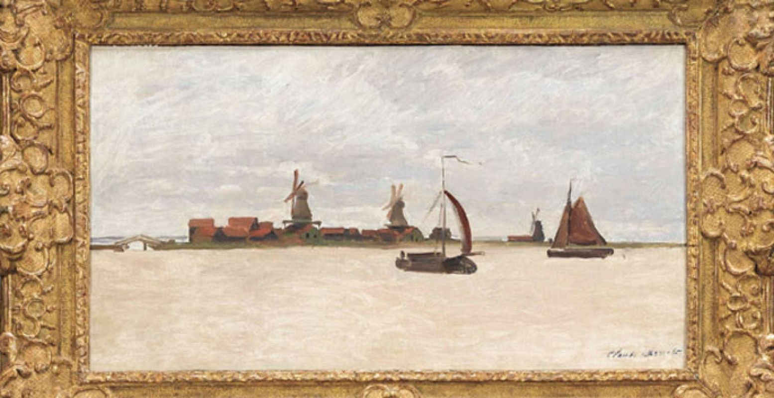 Detail van Claude Monet,  De Voorzaan en de Westerhem , 1871.