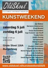 flyer Oldskoel kunstweekend staand. Foto: Evelien Linschoten flyer Oldskoel kunstweekend staand. Foto: Evelien Linschoten