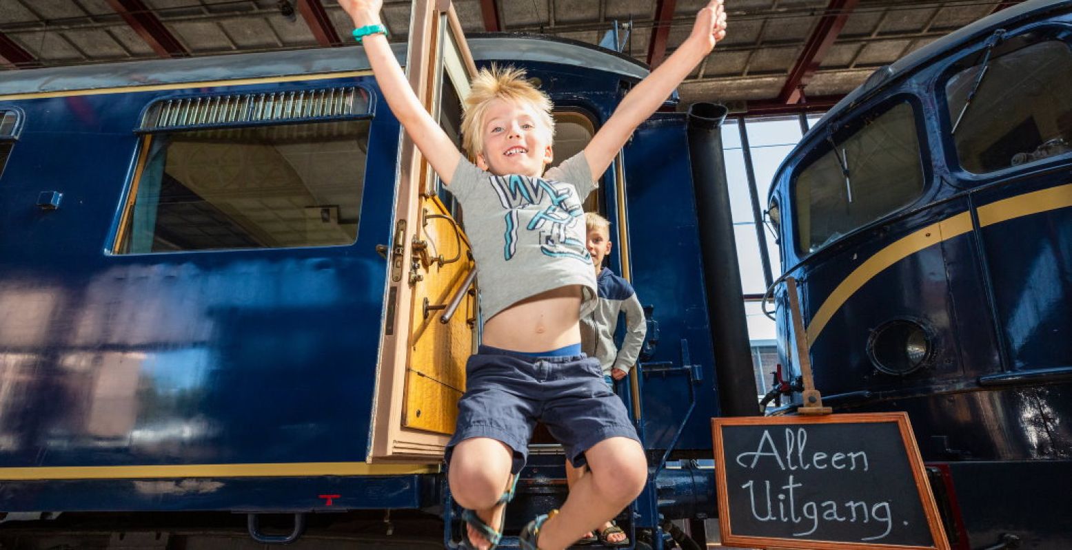 Jump! Zet je beste beentje voor tijdens de Spoorweg Spelen. Foto: Spoorwegmuseum