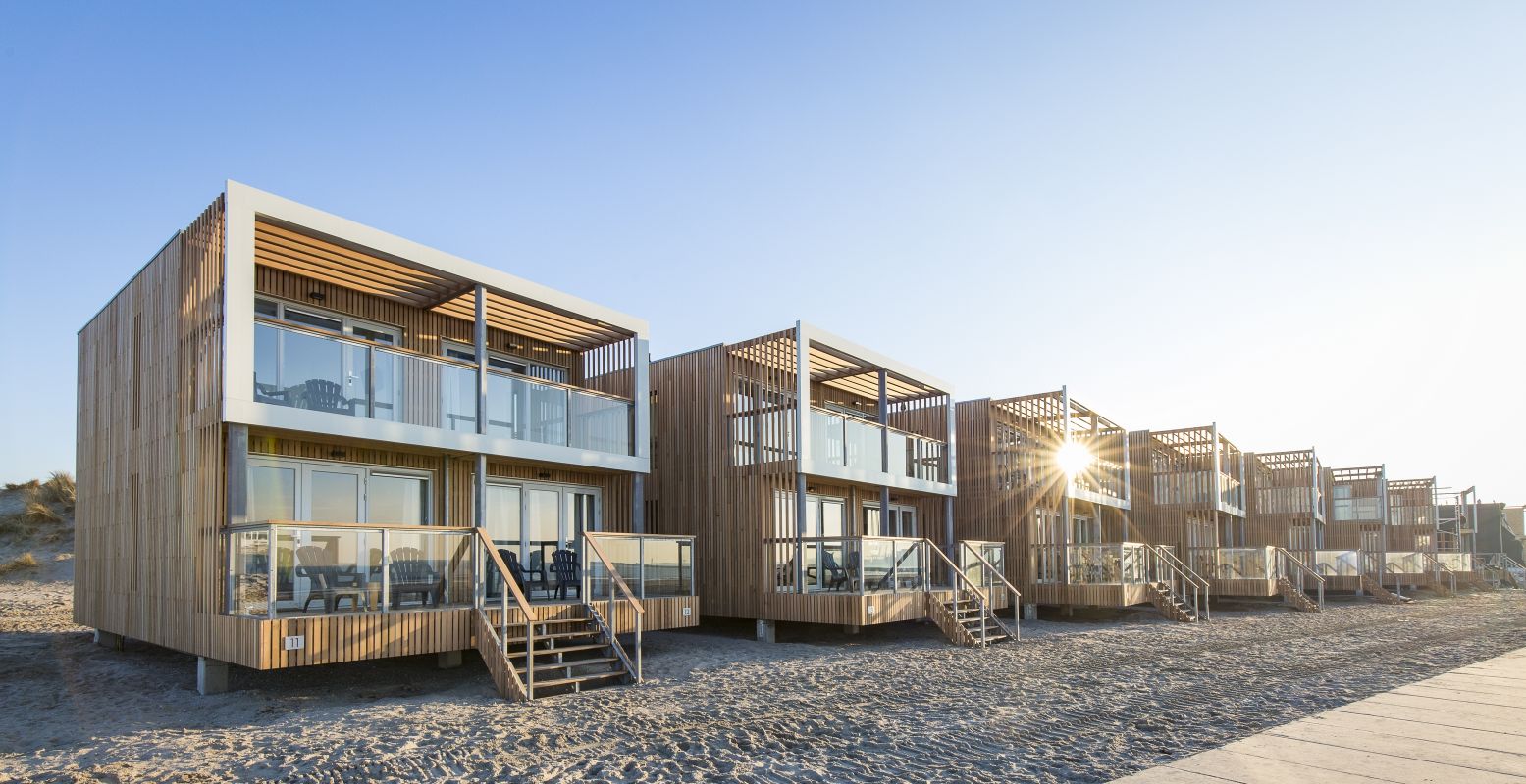 Strandhuisjes in Hoek van Holland. Foto: Roompot