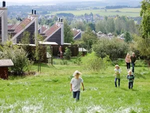 Het park ligt op een helling.