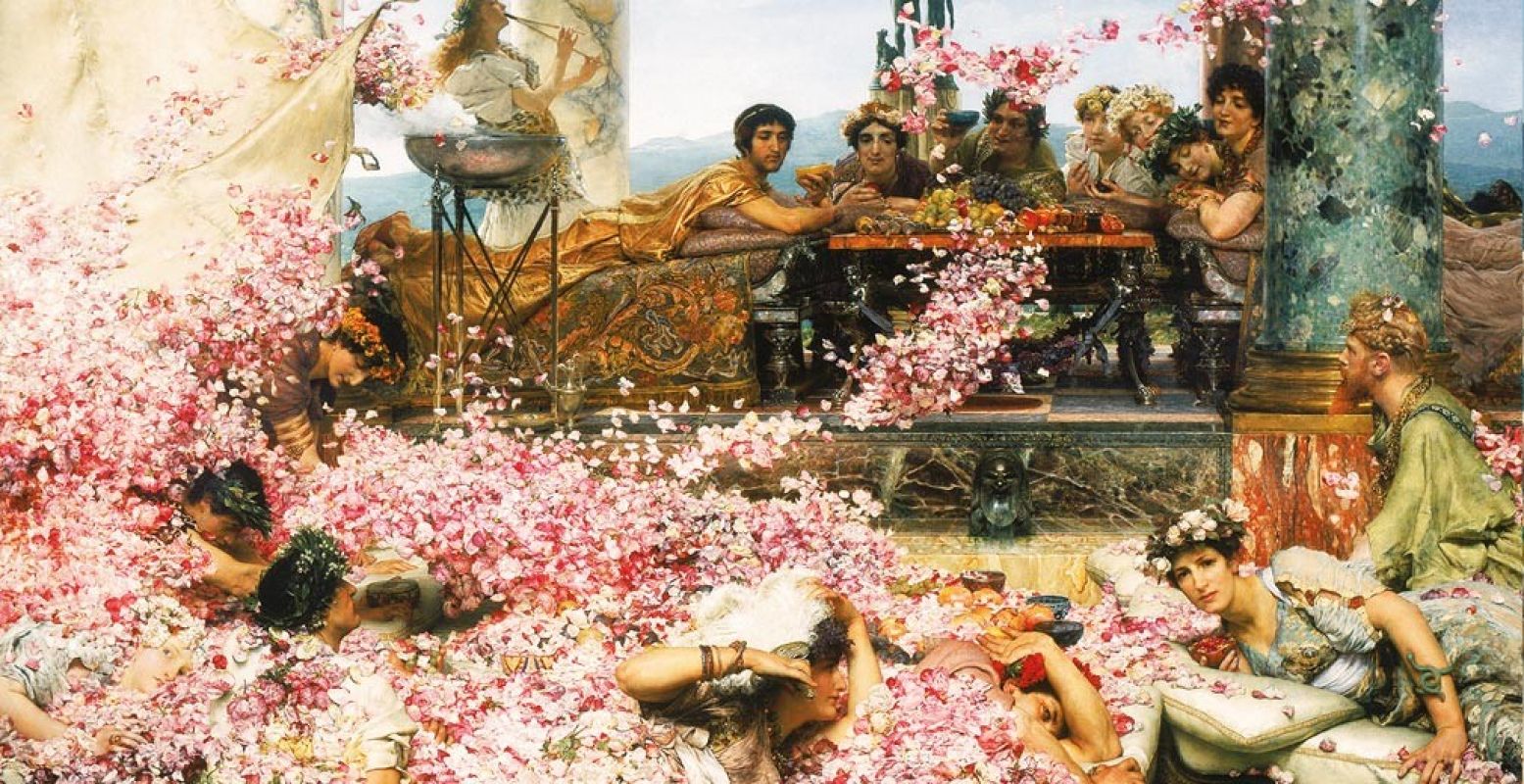 Sir Lawrence Alma-Tadema, De rozen van Heliogabalus, 1888, olieverf op doek, 132.7 x 214.4 cm; 193.5 x 261.2 cm (lijst), Collectie van Pérez Simân, Mexico. Foto © Arturo Piera