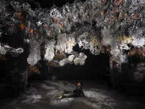 Het prachtige kunstwerk ARIA reageert op wat je doet. Foto: TU Delft Science Centre