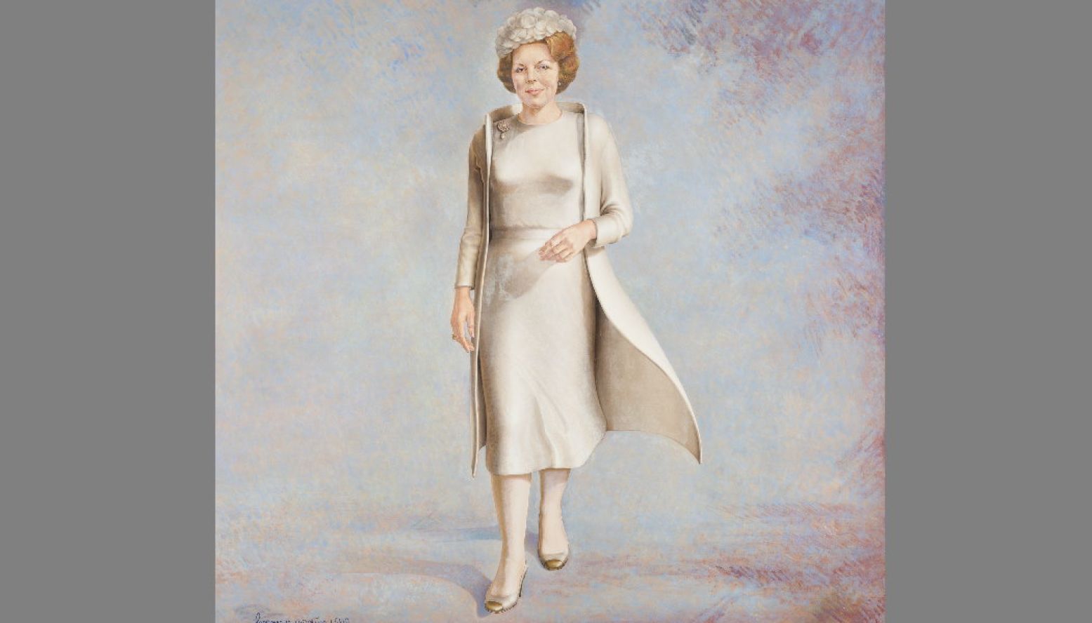 Herman Gordijn, Beatrix, Koningin der Nederlanden (1982), olieverf op doek. Foto: Collectie Rijksdienst voor het Cultureel Erfgoed.