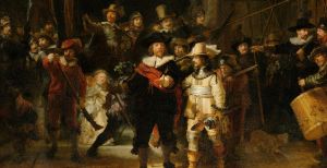 Over de foto: Rembrandt Harmensz. van Rijn, Schutters van wijk II onder leiding van kapitein Frans Banninck Cocq, bekend als de ‘Nachtwacht’, 1642. Foto: Rijksmuseum, Amsterdam. Bruikleen van de gemeente Amsterdam Rembrandt Harmensz. van Rijn, Schutters van wijk II onder leiding van kapitein Frans Banninck Cocq, bekend als de ‘Nachtwacht’, 1642. Foto: Rijksmuseum, Amsterdam. Bruikleen van de gemeente Amsterdam
