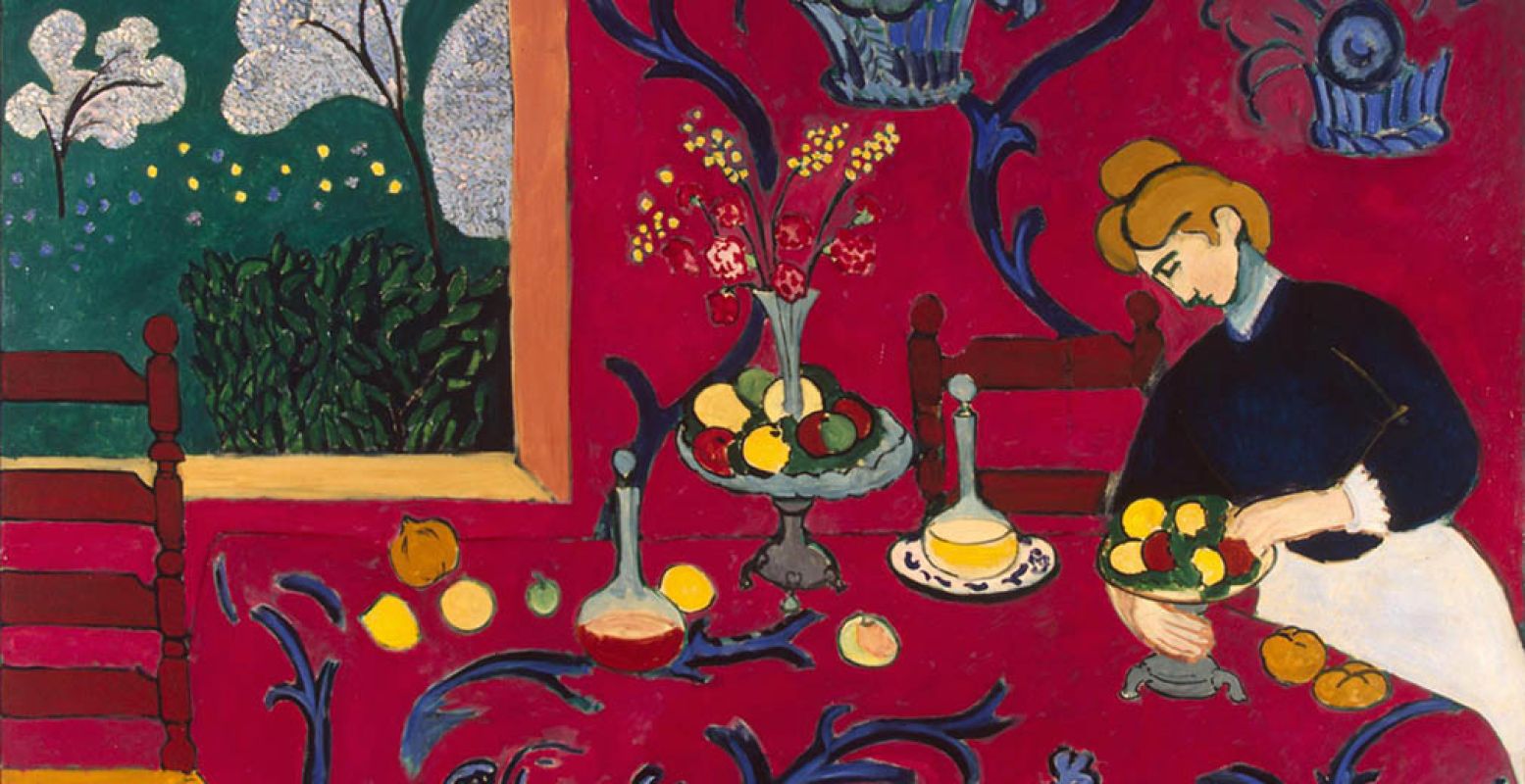 Schilderij: De rode kamer, Matisse (1869 â€“ 1954). Bron: Doe Museum.