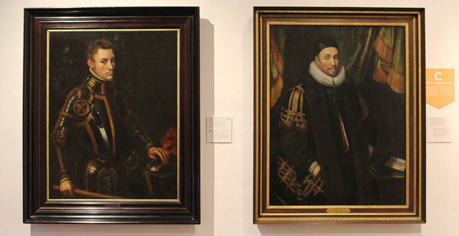 Links een jonge Willem van Oranje geschilderd door Anthonis Mor van Dashorst. Rechts de Willem van Oranje zoals velen hem kennen uit geschiedenisboeken, geschilderd door Michiel Jansz. van Mierevelt (atelier van), ca. 1632. Foto: DagjeWeg.NL.