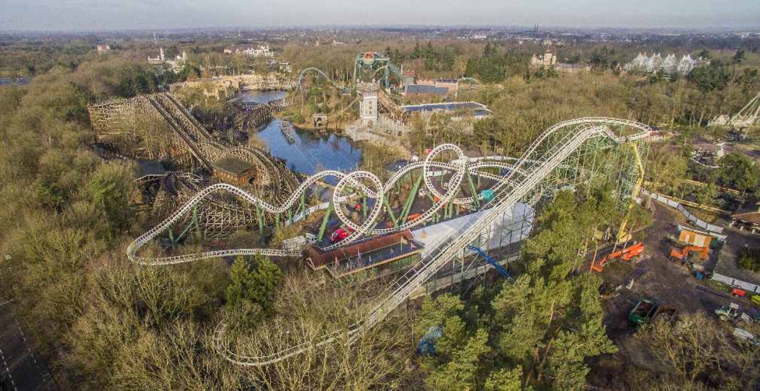 Zo ziet de achtbaan eruit van boven. Foto: Efteling