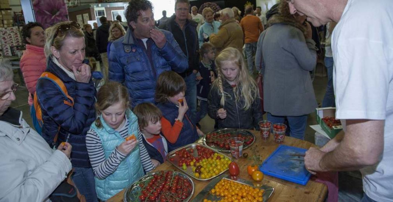 Lekkere tomaatjes proeven. Foto: Kom in de Kas © Rolf van Koppen