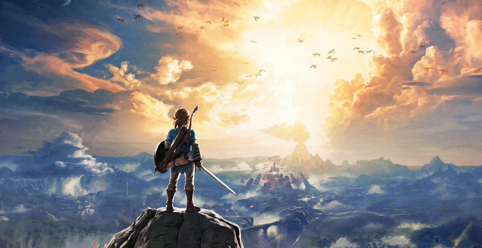 Link kijkt uit over Hyrule in Legend of Zelda - Breath of the Wild. Foto: Breath of the Wild © (2017) Nintendo