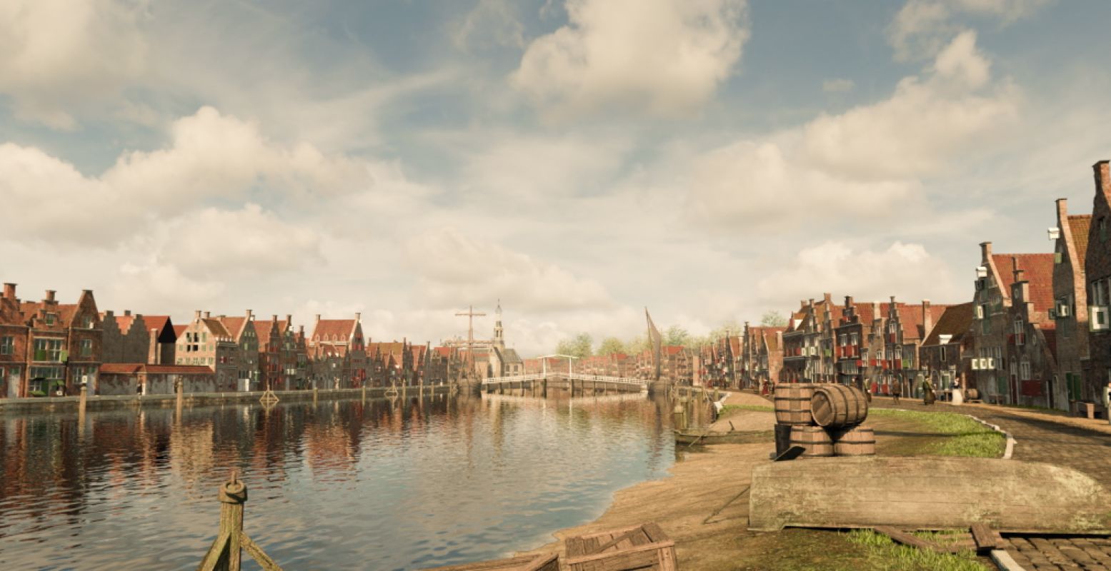 Rotterdamse hotspot de Buizenwaal, vier eeuwen geleden. © Dutch Tilt Studios.