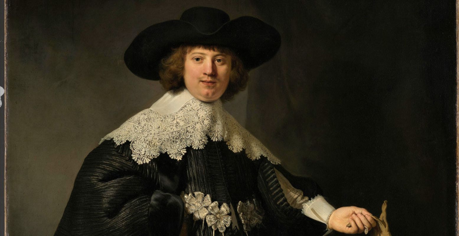 Rembrandt van Rijn (1606-1669), Portret van Marten Soolmans, 1634. Olieverf op doek, 210 x 135 cm. Aankoop van de Staat der Nederlanden voor het Rijksmuseum.