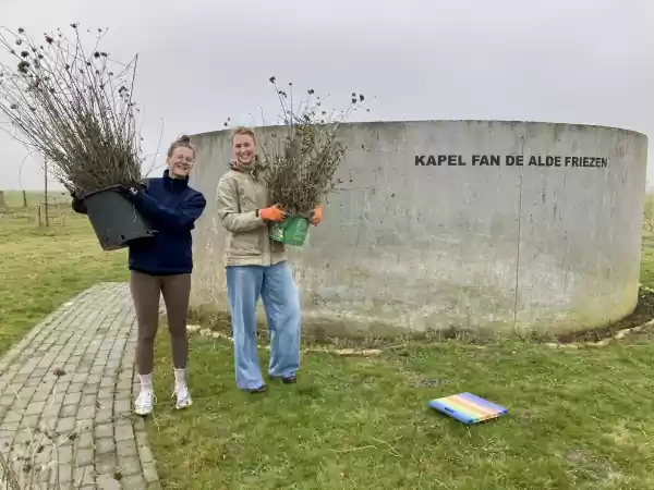 Zomerse kloosterweekenden in juli en augustus Jongeren aan het werk. Fotograaf: Nijkleaster
