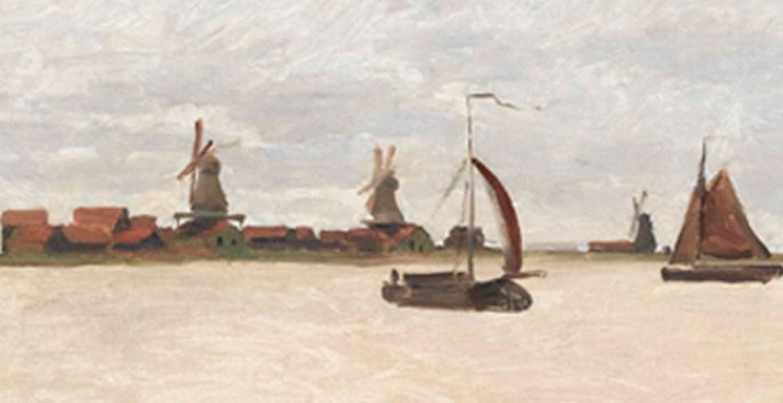 Detail van Claude Monet,  De Voorzaan en de Westerhem , 1871.
