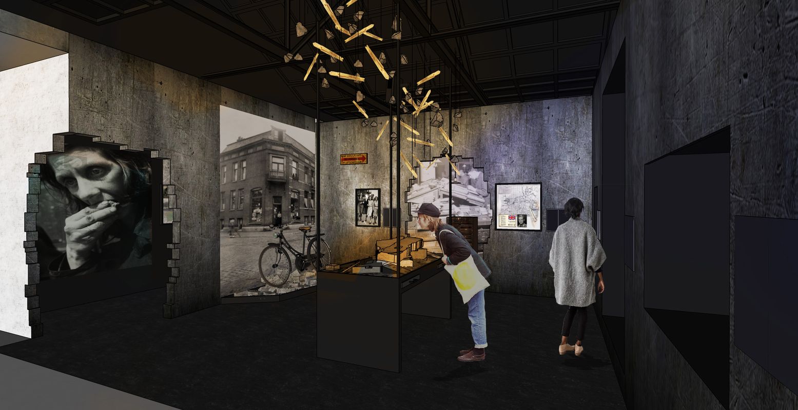Loop door de donkere dagen van de Tweede Wereldoorlog in het vernieuwde Verzetsmuseum. Ontwerp: Ilona Laurijsse