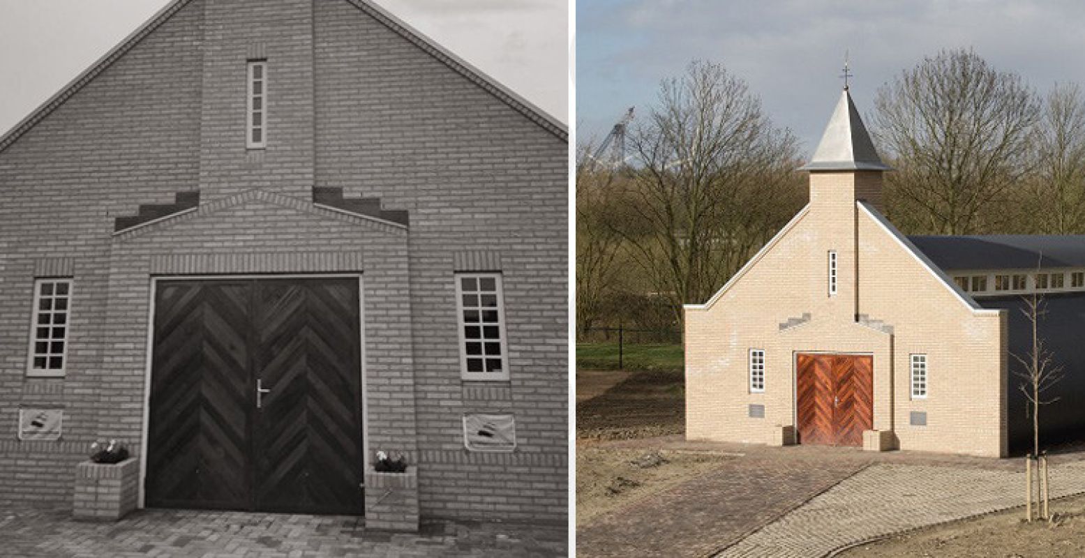 De noodkerk van Ellewoutsdijk. Foto:  Facebookpagina Bevrijdingsmuseum Zeeland 