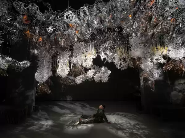 Het prachtige kunstwerk ARIA reageert op wat je doet. Foto: TU Delft Science Centre