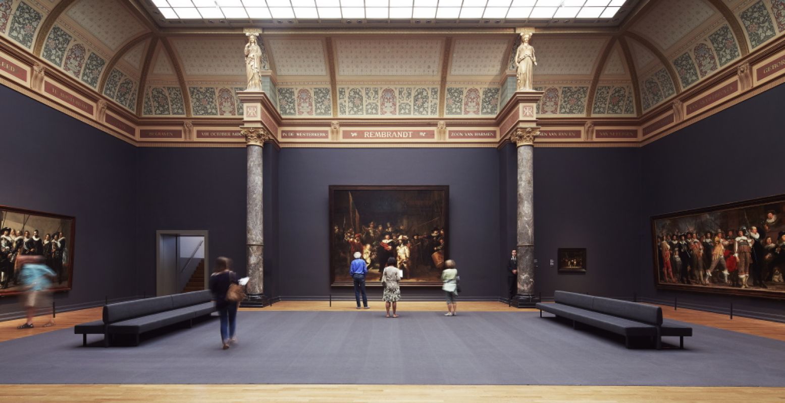 De Nachtwachtzaal in het Rijksmuseum in Amsterdam. Foto: Rijksmuseum © Erik Smits.