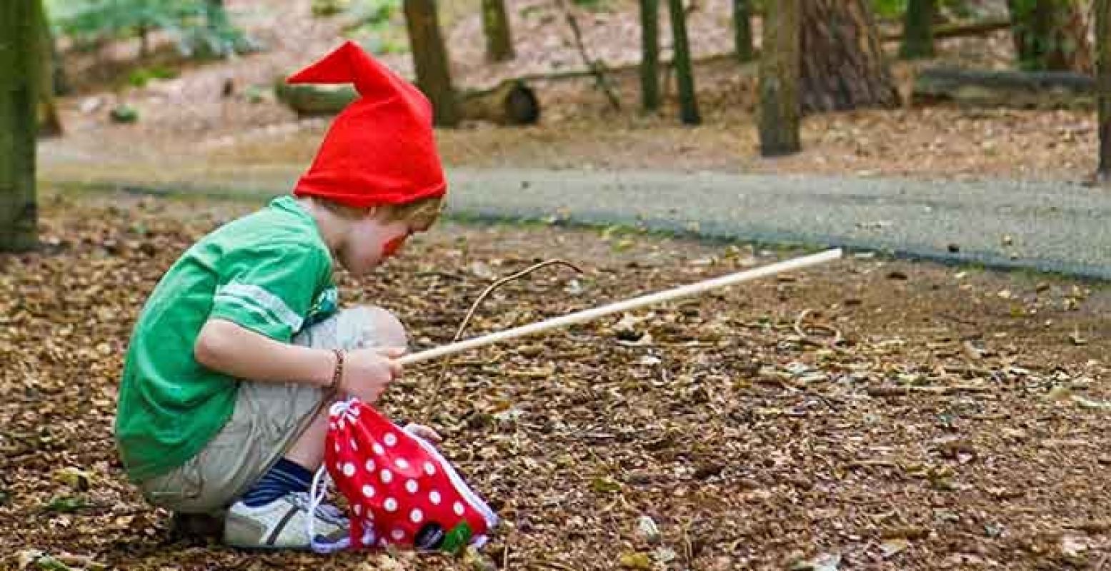 Trek de bossen in voor de jacht op de Kabouterschat. Daar krijg je alle kinderen warm voor! Foto: Staatsbosbeheer