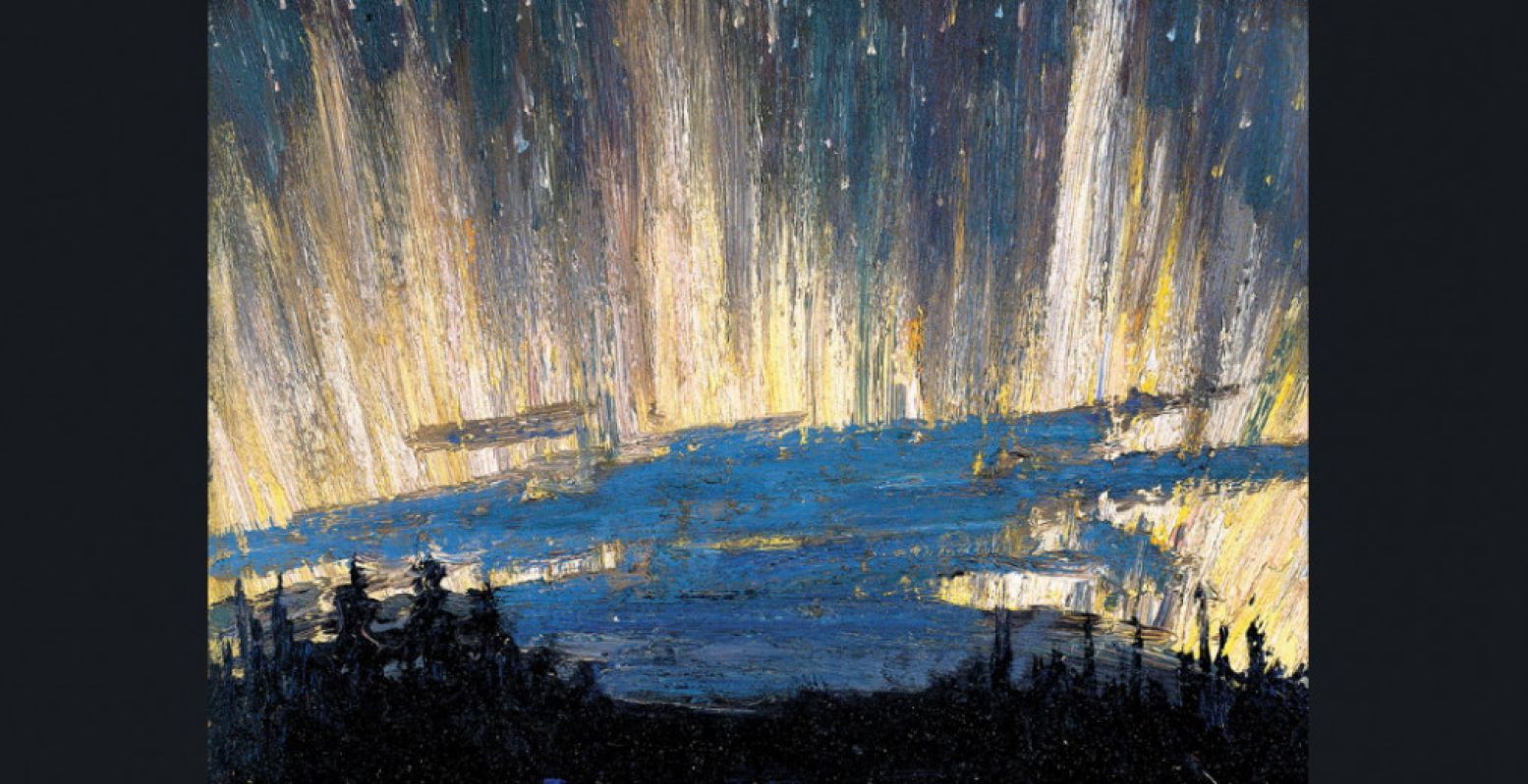 Tom Thomson, Claremont, Northern Lights, circa 1916-1917. Olieverf op hout. The Montreal Museum of Fine Arts. Aangekocht door A. Sidney Dawes Fund. Foto: MMFA, Jean-FranÃ§ois Brière