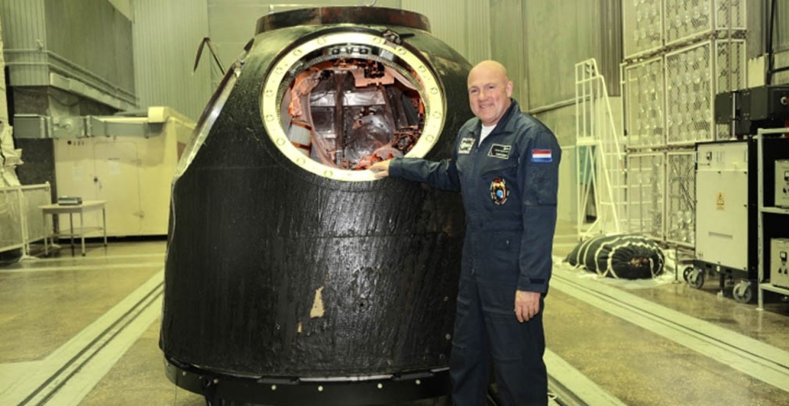 De Soyuz-capsule waarin André Kuipers door de ruimte heeft gevlogen. Foto: Space Expo